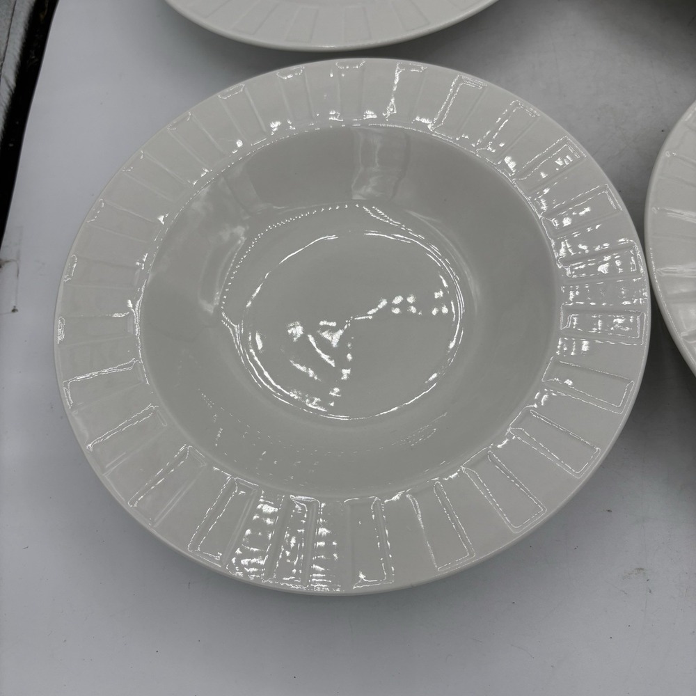 Oneida Symphony Bowls Wide Rimmed Soup Salad White 9"‎ Stoneware Lot Set of 4 - Picture 5 of 13